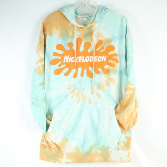 Nickelodeon Tops - Nickelodeon Blue & Orange Tie Dye Pullover Hoodie Sweater Womens Size XL